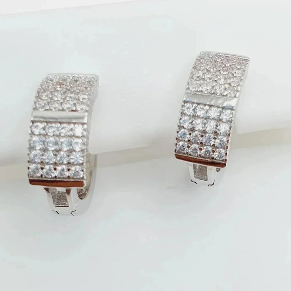 "925 Sterling Silver Cubic Zirconia Earrings, U19254661 - Picture 2 of 11